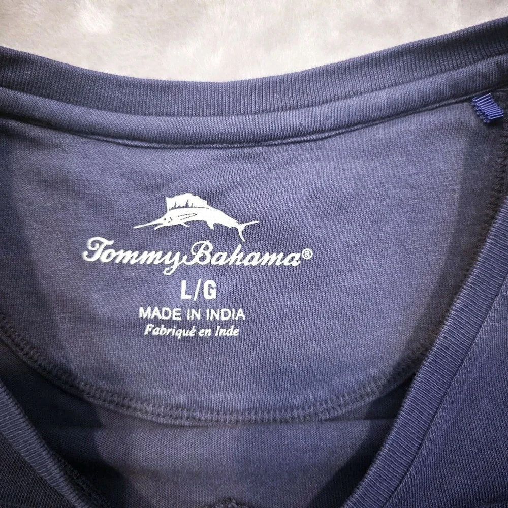 Tommy Bahama Men's Long Sleeve T-Shirt Size L Navy Dry Fit Workout - Picture 9 of 9